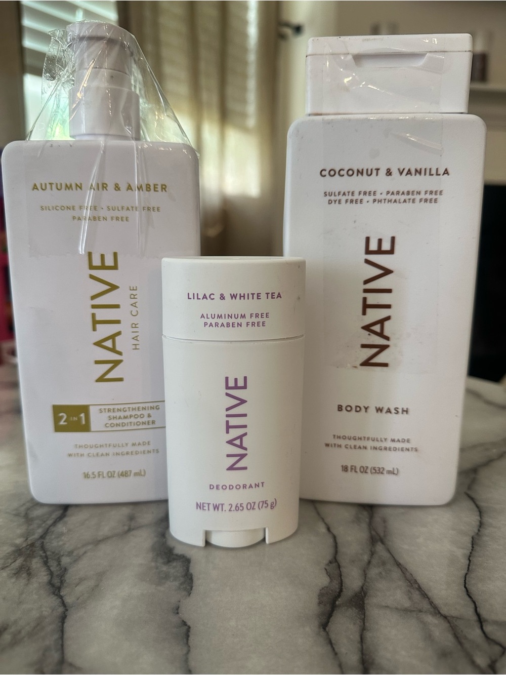 Native Body Wash, Shampoo /Conditioner, and Deodorant